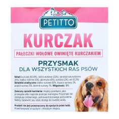 slomart Zdravilišni piškotki za pse PETITTO z okusom piščanca, 500 g - Naravni, brez konzervansov in umetnih barvil