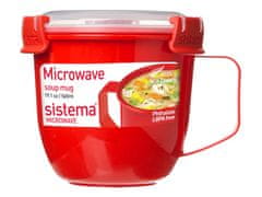 Sistema Sistema Microwave lonček za juho 565 ml, rdeč