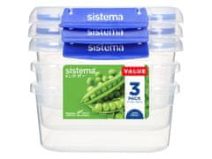 Sistema Sistema KLIP IT PLUS Škatla za hrano z 2 posnetkoma, 1,15 l, 3 pakiranja