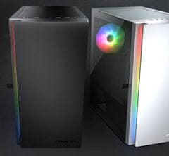 Cougar PC ohišje Purity RGB Black Mini Tower TG Sprednja plošča ARGB trak / 1 x ARGB ventilator / 3mm TG leva plošča