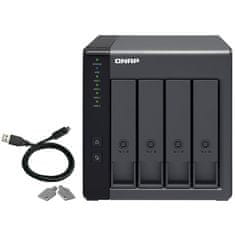 Qnap 4-Bay QNAP TR-004 - 2.5/3.5 - Serial ATA II - 0,1,5,10,JBOD - 3.2 Gen 1 (3.1 Gen 1) - USB Typ-C