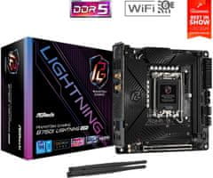 ASRock ASRock B760I LIGHTNING WIFI Matična plošča Mini-ITX z LGA 1700, DDR5, Wi-Fi 6E, HDMI, Dual-channel, do 96 GB RAM