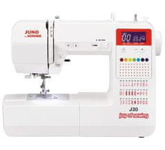 Janome Šivalni stroj JUNO BY JANOME J30, 30 šivnih programov, avtomatsko zaklepanje, hitrosti do 820 RPM, bel.