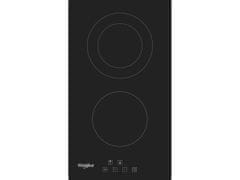 Whirlpool Keramična kuhalna plošča WHIRLPOOL WRD 6030 B, 2 kuhalni coni, dotik, črna, vgrajena, 1200W + 1700W, otroška zaščita