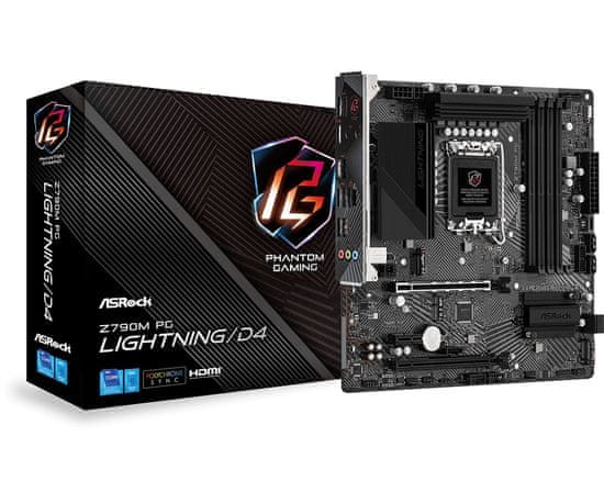 ASRock Asrock Z790M PG Lightning/D4, Intel Z790 LGA 1700, micro ATX matična plošča za zmogljive procesorje Intel Core