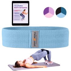 Sport2People Booty Hip Bands – Tekstilne elastike za zadnjico, noge in boke, svetlo modra