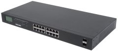 Intellinet Intellinet 16-Port Gigabit Ethernet PoE+ Switch, 2 SFP, LCD, 370W, rackmount, podatkovni preklopnik za zanesljivo omrežno povezovanje