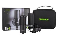 Shure Komplet mikrofon Shure SM4-K-KIT, kondenzatorski, s pop filtrom in torbico, črn, XLR povezava, 150 Ω, 140 dB max SPL