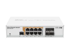 Mikrotik Mikrotik CRS112-8P-4S-IN omrežni stikalo Gigabit Ethernet z PoE, 8 RJ-45, 4 SFP, bel, 10W, temperaturni razpon -20 do 60 °C