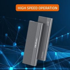 Qoltec Qoltec 52267 M.2 SSD ohišje, SATA, USB-C, Super hitrost, 2TB, 4 diski, siva barva