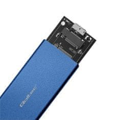 Qoltec Qoltec 51832 Ohišje za M.2 SSD | SATA | USB 3.0 | 5Gb/s | 2TB | Modra barva | Podpira do 4 diske