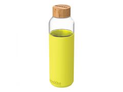 QUOKKA Quokka Flow, Steklena steklenica s silikonsko površino Neon Green, 660ml, 40009