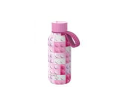 QUOKKA Quokka Kids, Steklenica iz nerjavečega jekla / termos z zanko Pink Bricks, 330ml, 40142