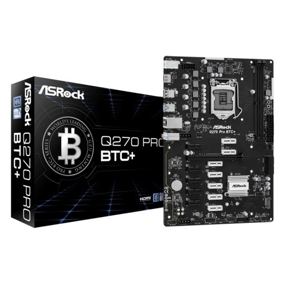 ASRock Q270 PRO BTC+ DDR4 32GB S1151 PCIe (90-MXBHM0-A0UAYZ) mining ATX osnovna plošča