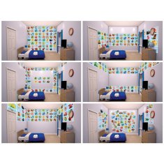 Walltastic WALLTASTIC Dekorativne nalepke DISNEY Collage Blue 64pcs, 43169