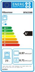Hisense BFSA615S8B električna pečica, 77 l