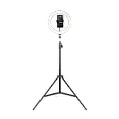 Havit Tripod Havit ST7012 Pro s svetlobnim obročem - nastavljiva višina, 3 načini osvetlitve, črna barva, 210 mm višine.