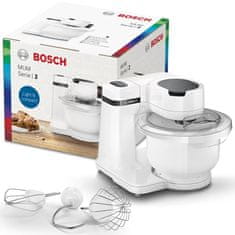 Bosch Bosch Serie 2 MUMS2AW00 kuhinjski robot, 700 W, 3.8 L, bel, 4 hitrosti, planetarno mešanje, varnostna ključavnica