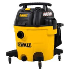 DeWalt Usisavač za suho in mokro čiščenje 34L z električno vtičnico AT-DXV34PTA, črn in rumen, zmogljivost 1200W, HEPA filtriranje