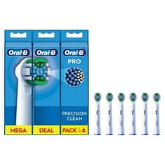 Braun Zamenljive glave za zobne ščetke ORAL-B EB20RX PrecisionClean, 6 kosov, belih, 3 mesece uporabe