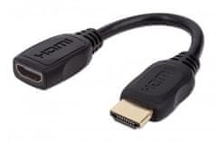 Manhattan Manhattan HDMI z Ethernet kablom, 4K@60Hz, 20cm, moški na ženski, zlati kontakti, ultra HD, doživotna garancija