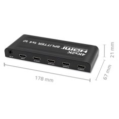 Qoltec Qoltec 51798 Aktiven HDMI razdelilnik 4 x HDMI 4K x 2K | 3.4Gb/s, črna barva, visoka Resolucija 3840 x 2160 pixels