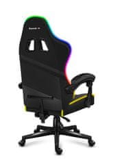 Huzaro Gaming stol - Huzaro Force 4.4 RGB Črn, ergonomičen, s prilagodljivim naslonjalom in osvetlitvijo RGB