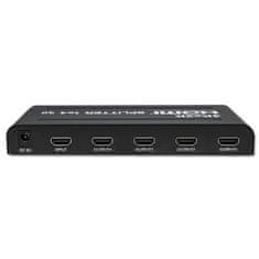 Qoltec Qoltec 51798 Aktiven HDMI razdelilnik 4 x HDMI 4K x 2K | 3.4Gb/s, črna barva, visoka Resolucija 3840 x 2160 pixels