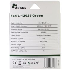 Inter-tech Argus L-12025 GR zelen LED 120mm ventilator