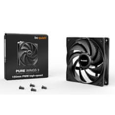 Be quiet! Pure Wings 3 High-speed (BL106) 120mm 4-pin PWM črn ventilator