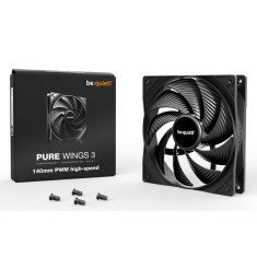 Be quiet! Pure Wings 3 high-speed (BL109) 140mm 4-pin PWM črn ventilator