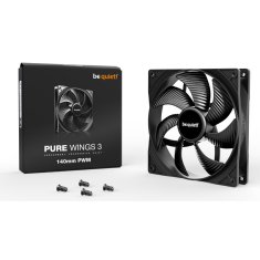 Be quiet! Pure Wings 3 (BL108) 140mm 4-pin PWM črn ventilator