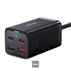 BASEUS GaN3 Pro hitri polnilec, 2x USB-C, 2x USB 65W črn