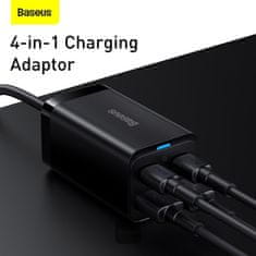 BASEUS GaN3 Pro hitri polnilec, 2x USB-C, 2x USB 65W črn