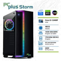 PCplus Storm i5-12400F 16GB 1TB NVMe SSD GeForce RTX 3050 8GB RGB gaming namizni računalnik