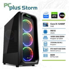 PCplus Storm i5-12400F 16GB 1TB NVMe SSD GeForce RTX 4060 Ti DDR6 8GB RGB gaming namizni računalnik