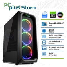 PCplus Storm i7-12700F 16GB 1TB NVMe SSD GeForce RTX 4060 Ti 8GB RGB gaming namizni računalnik