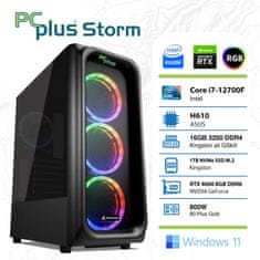 PCplus Storm i7-12700F 16GB 1TB NVMe SSD GeForce RTX 4060 8GB RGB Windows 11 Home gaming namizni računalnik