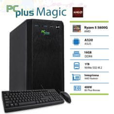 PCplus Magic AMD Ryzen 5 5600G 16GB 1TB NVMe SSD tipkovnica miška namizni računalnik