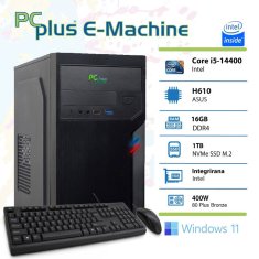 PCplus E-machine i5-14400 16GB 1TB NVMe SSD Windows 11 Home tipkovnica miška namizni računalnik