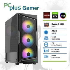 PCplus PCplus Gamer Ryzen 5 5500 16GB 1TB NVMe SSD GeForce RTX 3050 6GB gaming namizni računalnik