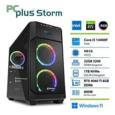 PCplus Storm Core i5-14440F 32GB 1TB NVMe SSD RTX 4060Ti 8GB Windows 11 Home gaming namizni računalnik