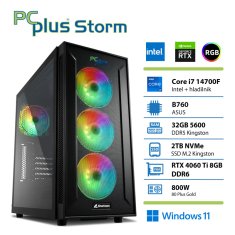 PCplus Storm Core i7-14700F 32GB 2TB NVMe SSD RTX 4060Ti 8GB Windows 11 Home gaming namizni računalnik