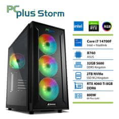 PCplus Storm Core i7-14700F 32GB 2TB NVMe SSD RTX 4060Ti 8GB gaming namizni računalnik