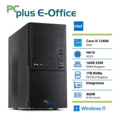 PCplus PCplus e-office i5-12400 16GB 1TB NVMe SSD Windows 11 Home tipkovnica miška namizni računalnik