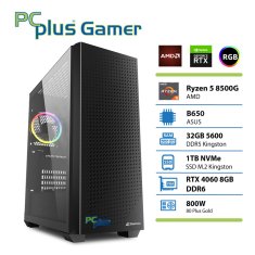 PCplus Gamer Ryzen 5 8500G 32GB 1TB SSD GeForce RTX 4060 8GB RGB gaming namizni računalnik