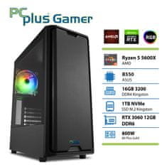 PCplus Gamer Ryzen 5 5600X 16GB 1TB SSD GeForce RTX 3060 12GB gaming namizni računalnik