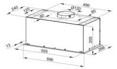 MPM Vgradna napa MPM-60-OW-01N, inox črna, 320 m³/h, 3 hitrosti, LED osvetlitev, energijski razred D, tiha delovanje.