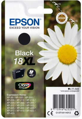 Epson enojno pakiranje črnega črnila 18XL Claria Home C13T18114012