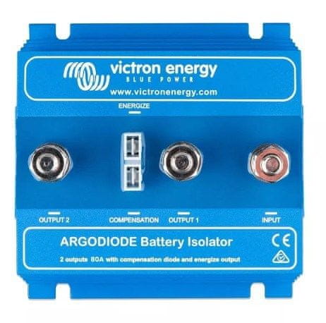 Victron Energy Victron Energy Argodiode 80-2AC, izolator baterij z 80A, 12V/24V, Schottky diodi, za 2 bateriji, modra barva